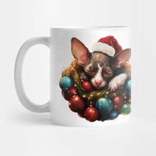 Lazy Cornish Rex Cat At Christmas Mug